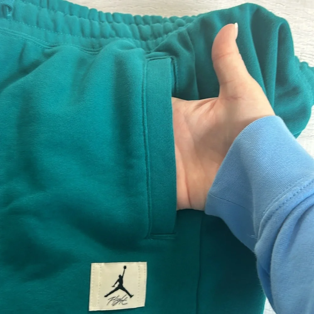 Nike Air Jordan Flight‎ Loose Fit Joggers Sweatpants Sz S Teal Jade Green